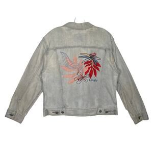 Levi’s Women’s Ex-Boyfriend Denim Trucker Jacket Floral Embroidered 2010 Medium